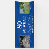 80 Wat grappig oude nieuwe foto 80e verjaardag Spandoek (Verticaal)