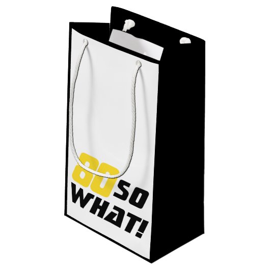 80 Wat grappig zwart-geel 80ste verjaardag Klein Cadeauzakje (Achterkant Gekanteld)