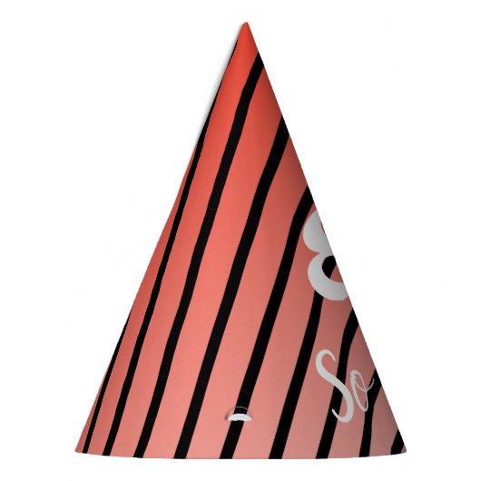 80 wat grappige rode streep Pattern 80th Birthday Feesthoedjes (Links)