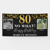 80 Wat vóór na de foto 80e verjaardag Spandoek (Horizontaal)