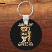 80 Year Old January 1946 Teddy Bear 80th Birthday  Sleutelhanger (Voorkant)