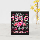 80 Year Old Made In 1946 Floral 80th Birthday Wome Kaart (Gele Bloem)