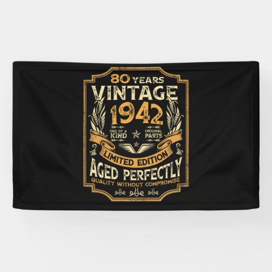 80 Year Old Vintage 1942 80th Birthday Spandoek (Horizontaal)