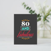 80 years old and fabulous saying briefkaart (Staand voorkant)