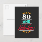 80 years old and fabulous saying briefkaart (Voorkant / Achterkant)