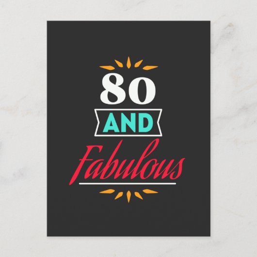 80 years old and fabulous saying briefkaart (Voorkant)