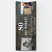 80 Zo wat rustieke oude nieuwe foto 80e verjaardag Spandoek (Verticaal)