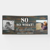 80 Zo wat rustieke oude nieuwe foto 80e verjaardag Spandoek (Horizontaal)