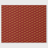 80e (80e) gebeurtenis Red, Faux Gold Cadeaupapier (Vlak)