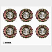 80e 80e Gold Ruby Diamonds Foto Lijst Ronde Sticker (Vel)