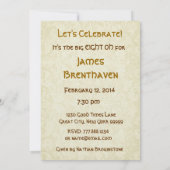 80e - 89e verjaardag Sjabloon van Gold Candles Kaart (Achterkant)