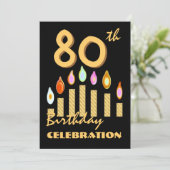 80e - 89e verjaardag van de goudkaarsen van de par kaart (Staand voorkant)