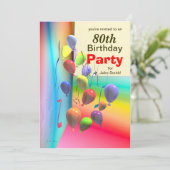 80e ballonmuur van het Birthday-feest Kaart (Staand voorkant)