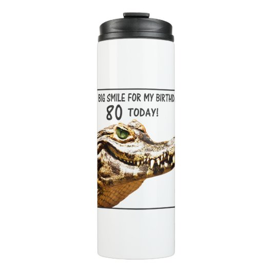 80e 'Birthday Alligator Smile' Thermosbeker (Voorkant)