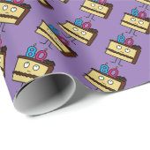 80e Birthday Cake met kaarsen Cadeaupapier (Rol Hoek)