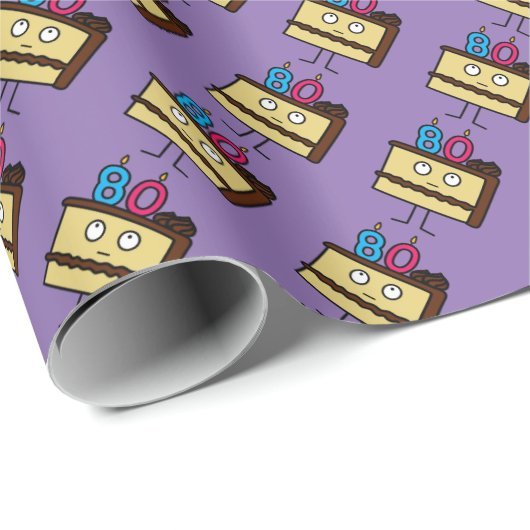 80e Birthday Cake met kaarsen Cadeaupapier (Rol Hoek)