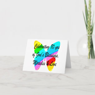 80E BIRTHDAY COLORFUL BUTTERFLY KAART