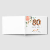 80e Birthday floral roos Gold eucalyptus name Gastenboek (Volledig)