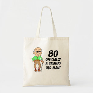80e Birthday Grumpy Old Man Canvas tas