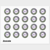 80e Birthday Milestone Paars Lavender Floral Ronde Sticker (Vel)