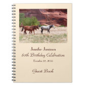 80e Birthday Party Guest Book, Horses in Canyon Notitieboek (Voorkant)