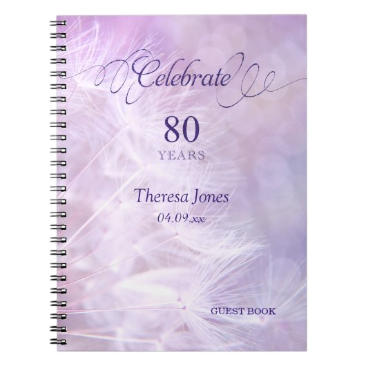 80e Birthday Party Guest Book Notebook Notitieboek (Voorkant)