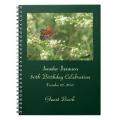 80e Birthday Party Guest Book, Oranje vlinder Notitieboek (Voorkant)
