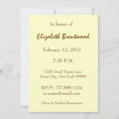 80e Birthday Party Invitation GOLD Roos  Kaart (Achterkant)