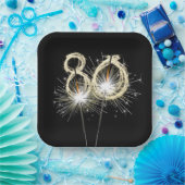 80e 'Birthday Party'-reservekopers op zwart Papieren Bordje (Feest)