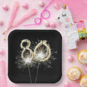 80e 'Birthday Party'-reservekopers op zwart Papieren Bordje (Feest)