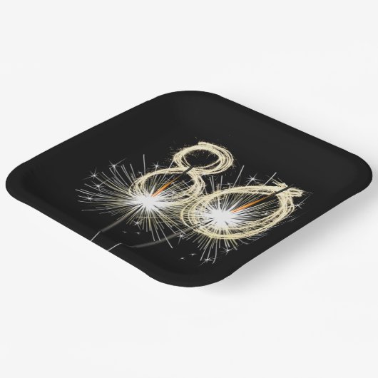 80e 'Birthday Party'-reservekopers op zwart Papieren Bordje (Gebogen)