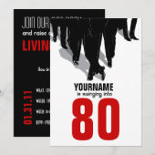 80e 'Birthday Party Swingers Rat Pack' Kaart (Voorkant / Achterkant)