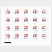 80e Birthday Retro Sunset Ronde Sticker (Vel)