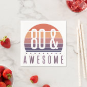 80e Birthday Retro Sunset Servet (Insitu)