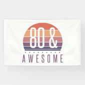 80e Birthday Retro Sunset Spandoek (Horizontaal)