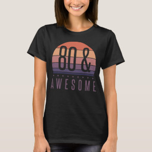 80e Birthday Retro Sunset T-shirt