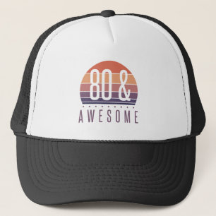 80e Birthday Retro Sunset Trucker Pet