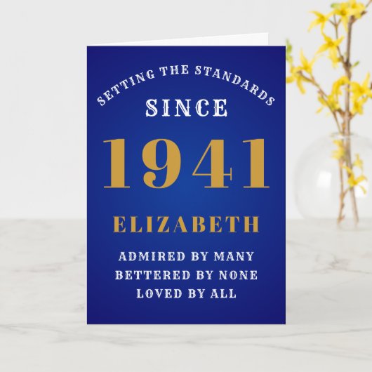 80e Birthday Standards, geboren in 1941 Voeg Jouw  Kaart (Gele Bloem)