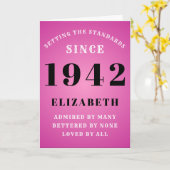 80e Birthday Standards, geboren in 1942 Voeg Jouw  Kaart (Gele Bloem)