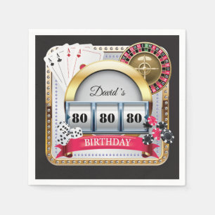 80e casino Poker-spelkaart Birthday Napkins Servet