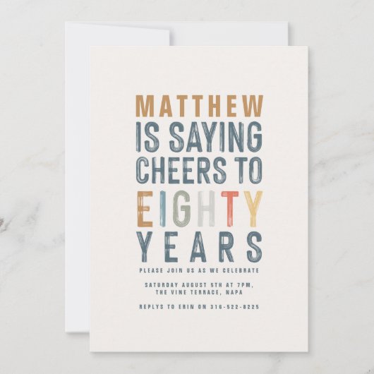 80e Classy Colorful cheers tachtig jaar (Voorkant)