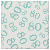 80e Cool Number Pattern Blauwgroen en White 80 Stof (Close Up)