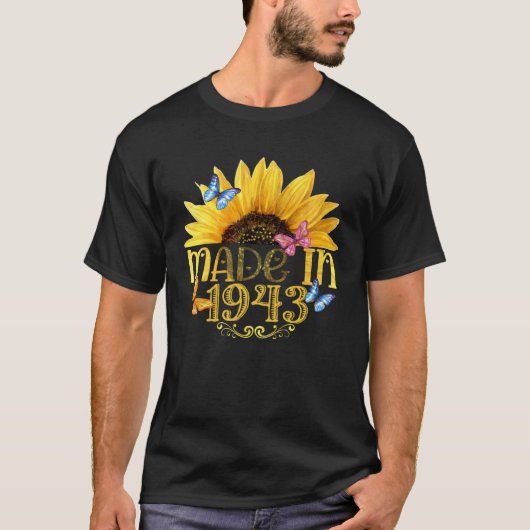 80e dag van de 80e dag in 1943 - zonnebloem - 80 j t-shirt (Voorkant)