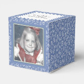 80e foto aandenken - blauw/wit nummerpatroon bedankdoosjes (Achterkant)
