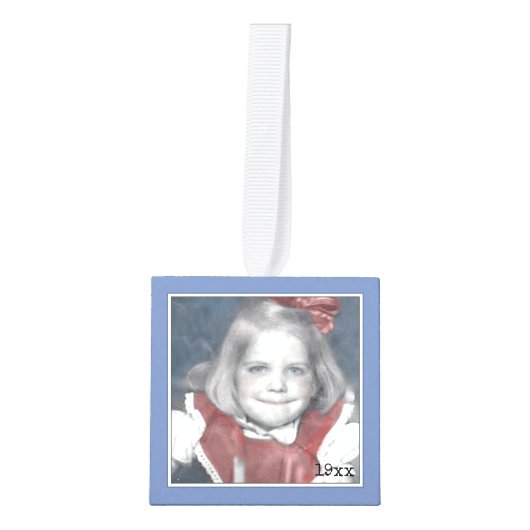 80e foto aandenken - blauw/wit nummerpatroon decoratie (Voorkant)