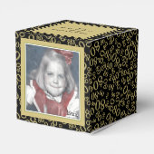 80e foto aandenken - zwart / goud nummerpatroon bedankdoosjes (Achterkant)
