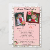 80e Foto Birthday Party Invitation Kaart (Voorkant)