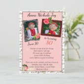 80e Foto Birthday Party Invitation Kaart (Staand voorkant)