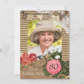 80e foto verjaardagsfeestje uitnodiging (Voorkant)
