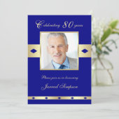 80e foto Verjaardagsfeestje Uitnodiging Marine 80 (Staand voorkant)